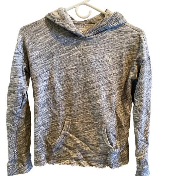 ABERCROMBIE KIDS GIRLS GRAY SWEATSHIRT HOODIE HOODED TOP SUMMER SHIRT SZ 11 12 - Picture 1 of 4